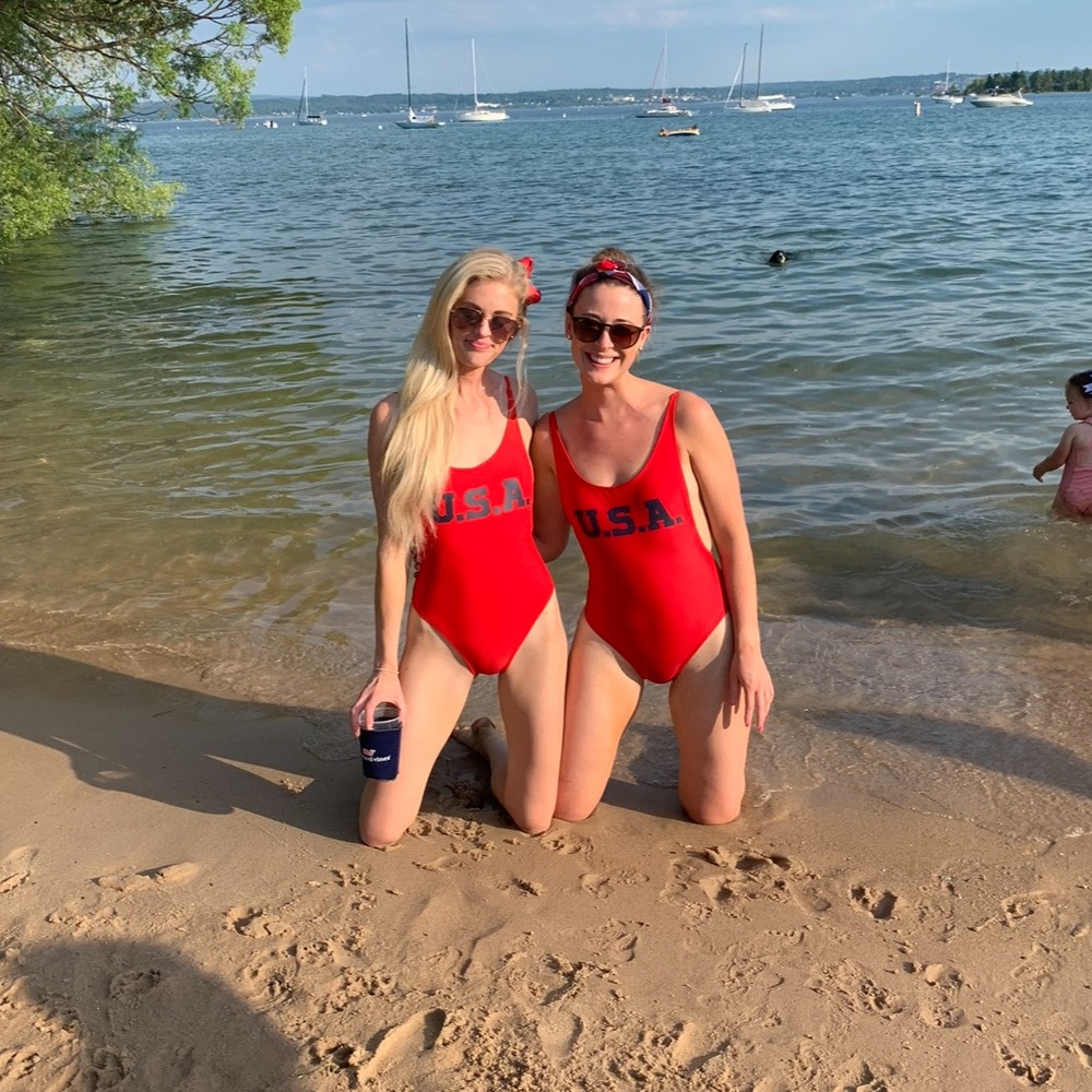 USA One Piece Bathing Suit